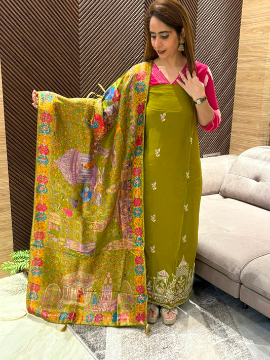 Premium Uppada silk unstitched suit