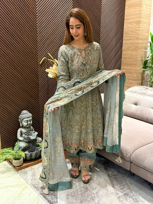 Stunning short Anarkali suit