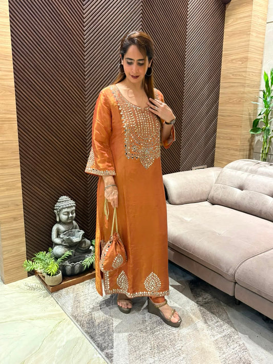 Stunning Tissue Shimmer Kurta Set