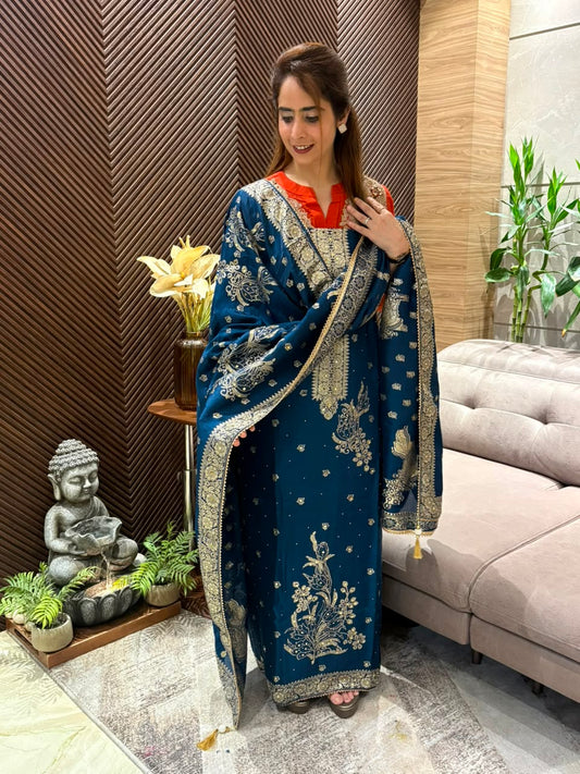 Exquisite Uppada Silk Unstitched Suit