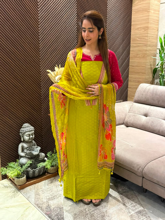 Elegant Cotton Unstitched Suit