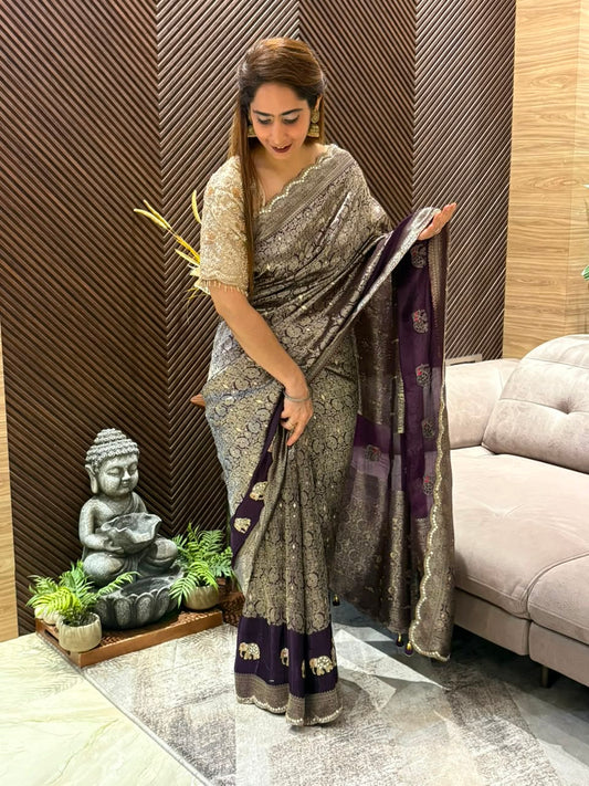 Luxurious Dola silk running saree