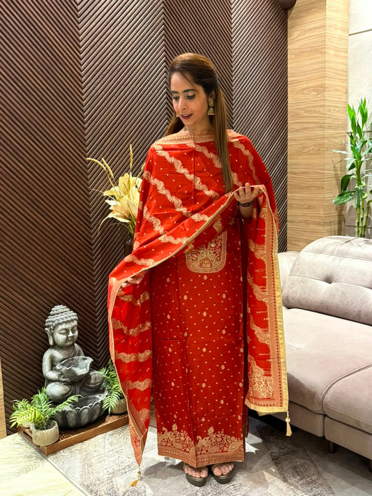 Luxurious Uppada silk unstitched suit
