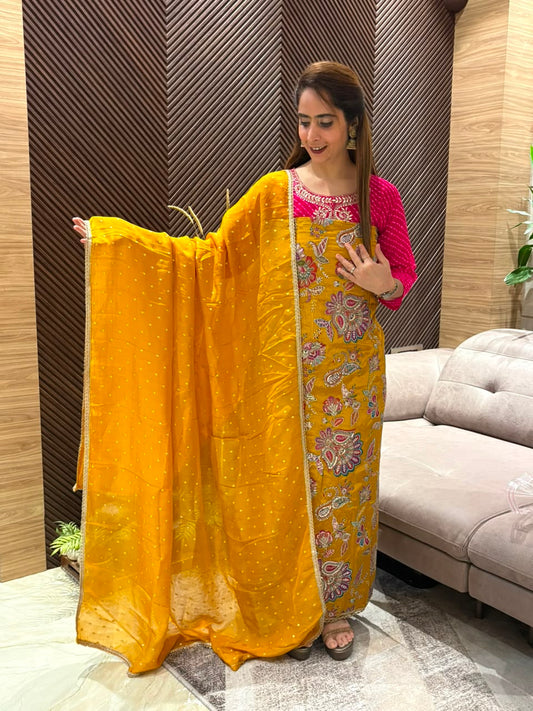 Beautifully designed unstitched suit