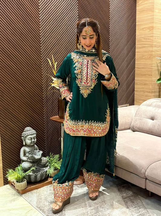 Elegant semi-stitched Anarkali suit