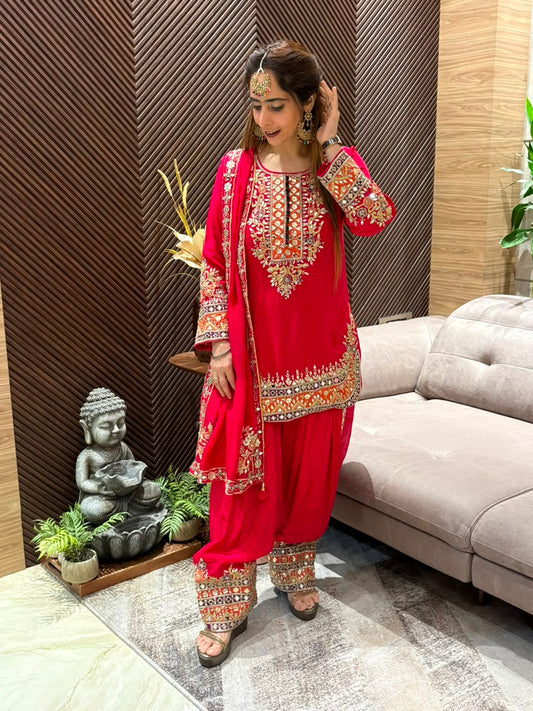 Elegant semi-stitched Anarkali suit