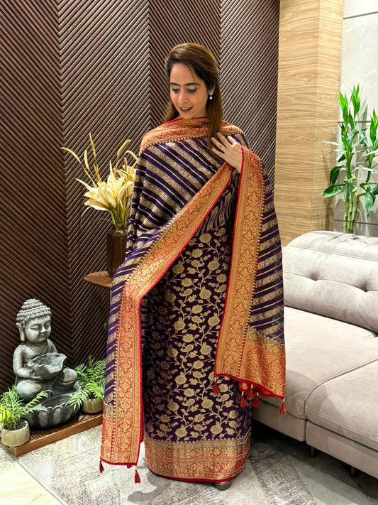 Pure khadi georgette fabric unstitched suit