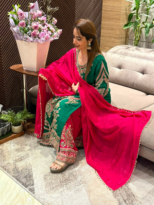 Luxurious Chinon elegant kurta set