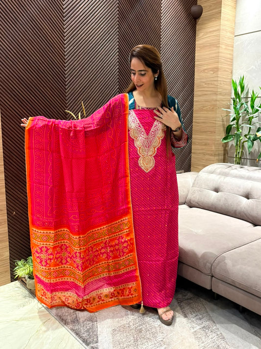 Luxurious crape elegant unstitched suit