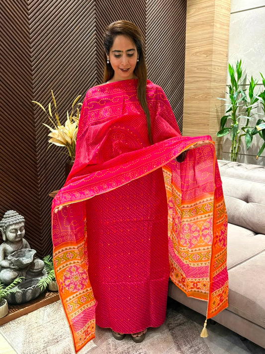 Luxurious crape elegant unstitched suit