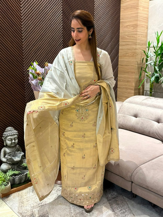 Luxurious tissue shimmer unstitched suit