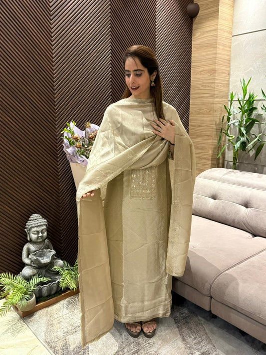 Unstitched suit ,Shirt crafted in exquisite Kanjivaram silk,