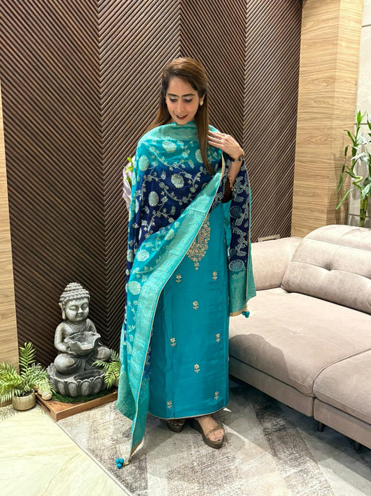 Luxurious Uppada silk unstitched suit