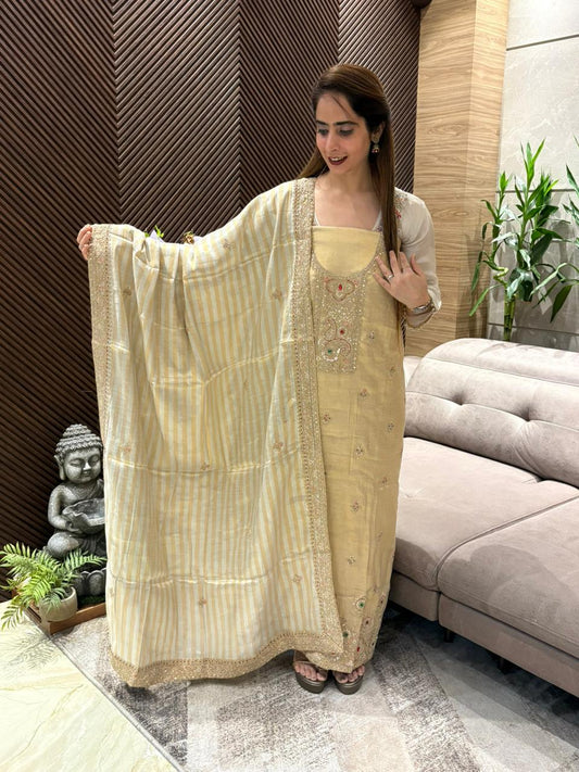 Luxurious tissue shimmer unstitched suit