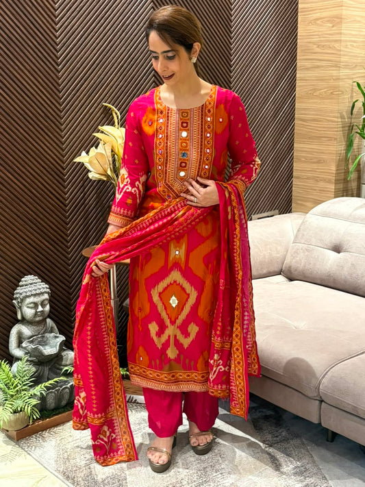 Beautiful muslin cotton kurti set