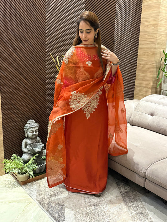 Luxurious silk unstitched suit set