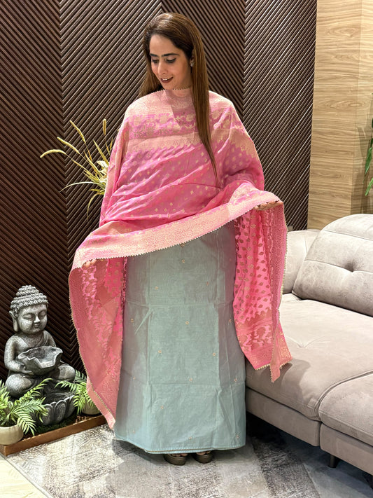 Luxurious Chanderi graceful unstitched suit