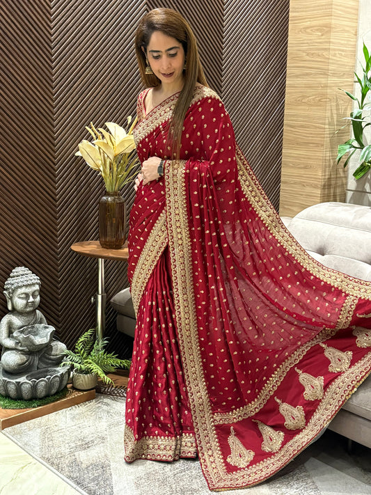 Luxurious modal satin running saree