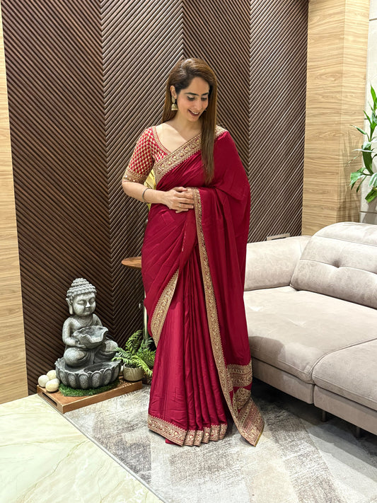 Luxurious modal satin running saree