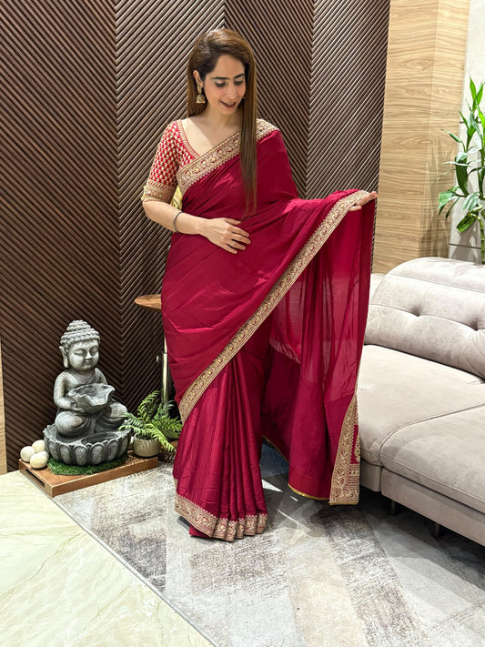 Luxurious modal satin running saree