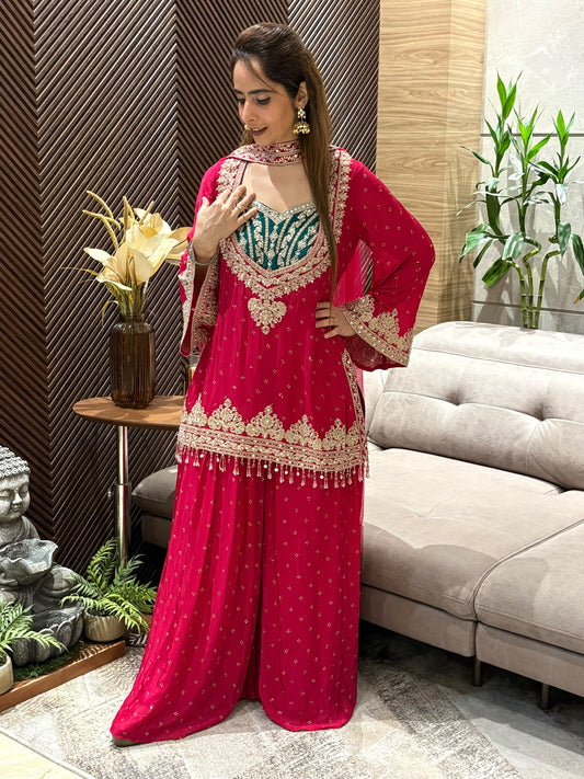 Exquisite Chinon fabric kurta set
