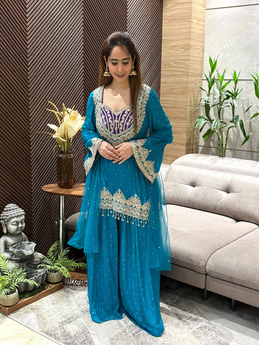 Exquisite Chinon fabric kurta set
