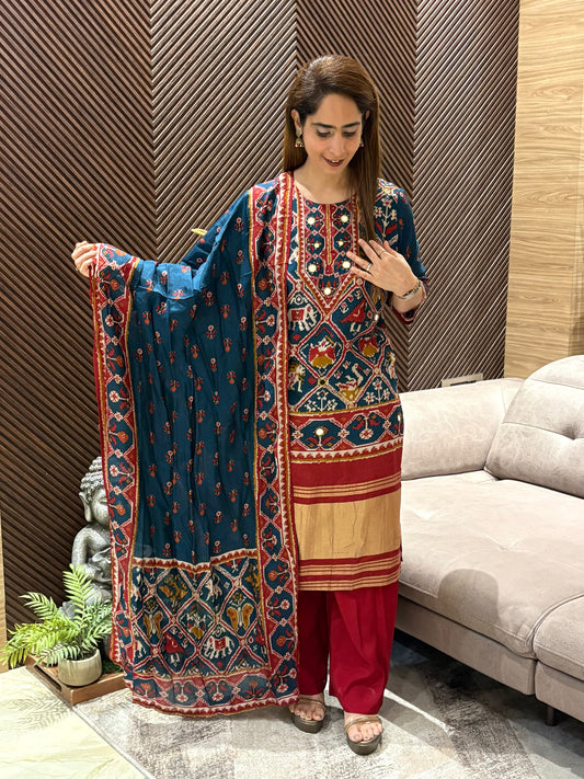 Exquisite muslin cotton kurti set