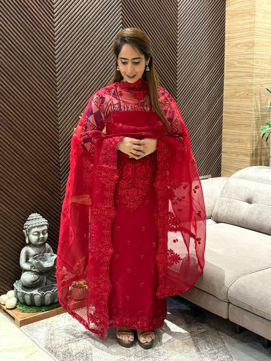 Festive glamour exquisite unstitched suit