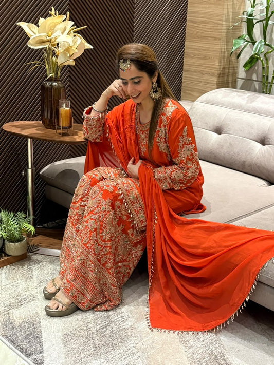 Luxurious Chinon crape Sharara Set