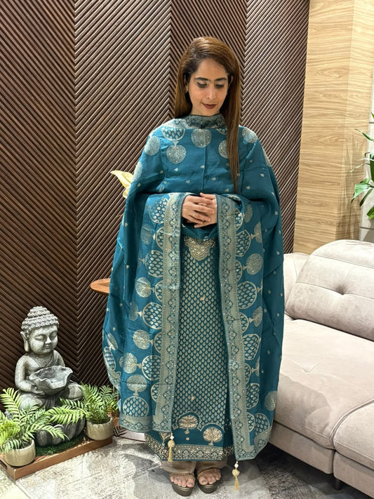 Luxurious silk fabric  elegant ensemble