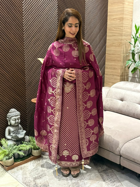 Luxurious silk fabric  elegant ensemble
