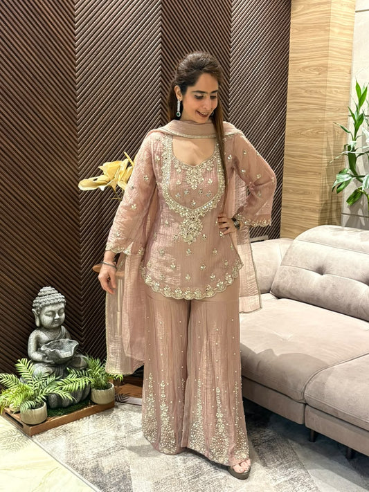 Luxurious shimmer organza ready-made outfit