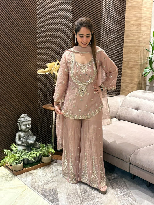 Luxurious shimmer organza ready-made outfit