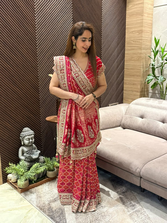 Exquisite Khadi Georgette running saree