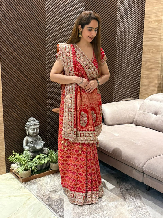 Exquisite Khadi Georgette running saree
