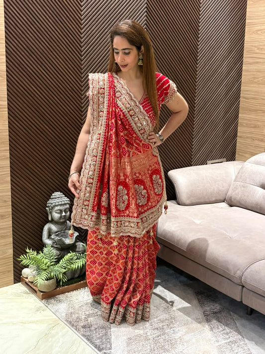 Exquisite Khadi Georgette running saree