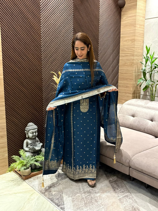 Luxurious Uppada silk unstitched suit