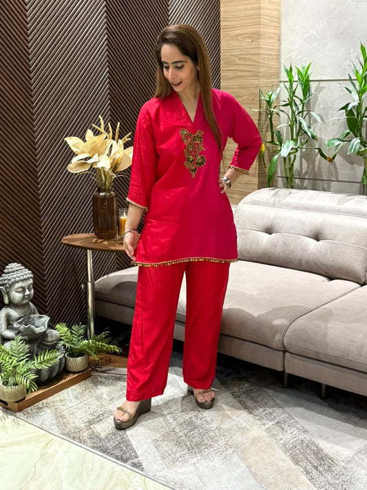 Stunning Dual-Shade Silk Co-ord Set