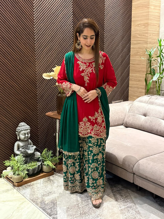Luxurious Chinon ready-to-wear sharara set