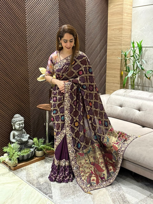 Luxurious Khadi Georgette stunning running saree