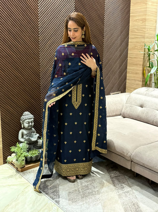 Luxurious raw silk unstitched suit