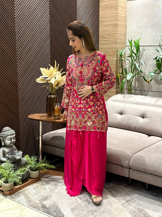 Luxurious Chinon crape stunning ensemble