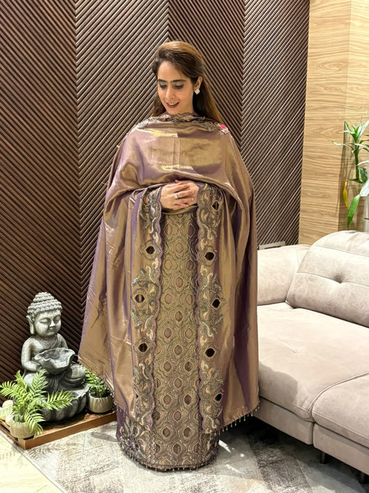 Shimmering tissue luxurious unstitched suit