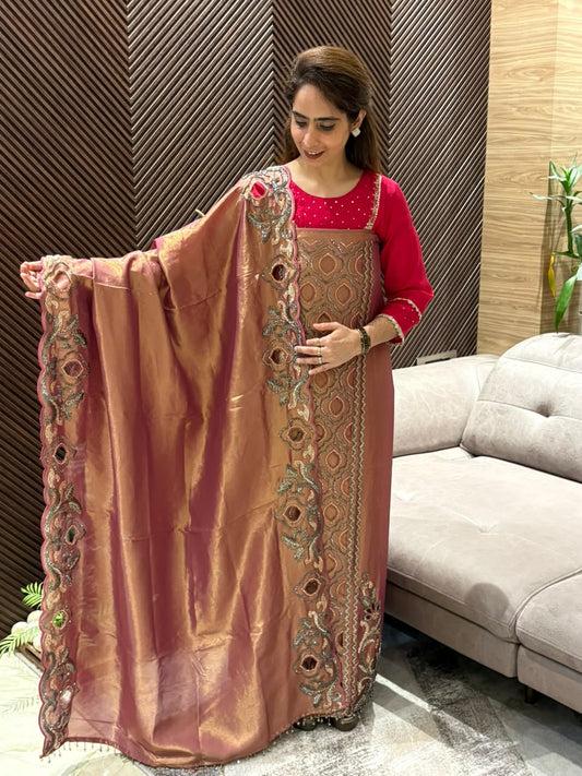 Shimmering tissue luxurious unstitched suit