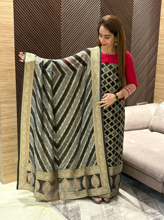 Discover timeless elegance with our exquisite unstitched suit