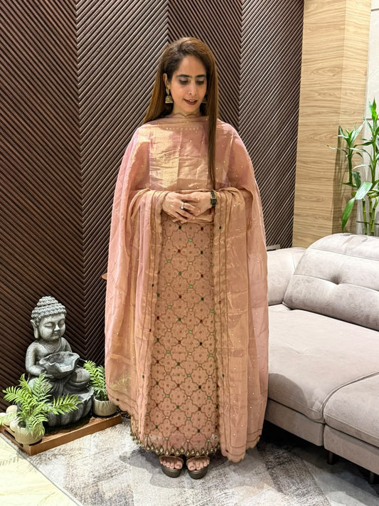 Luxurious tissue shimmer unstitched suit
