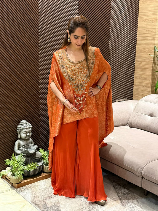 Stunning orange cape-style co-ord set