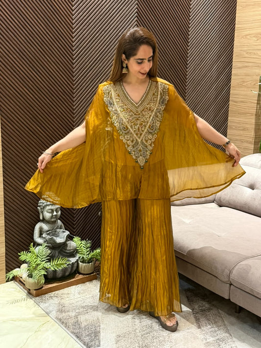 Stunning mustard yellow cape-style co-ord set