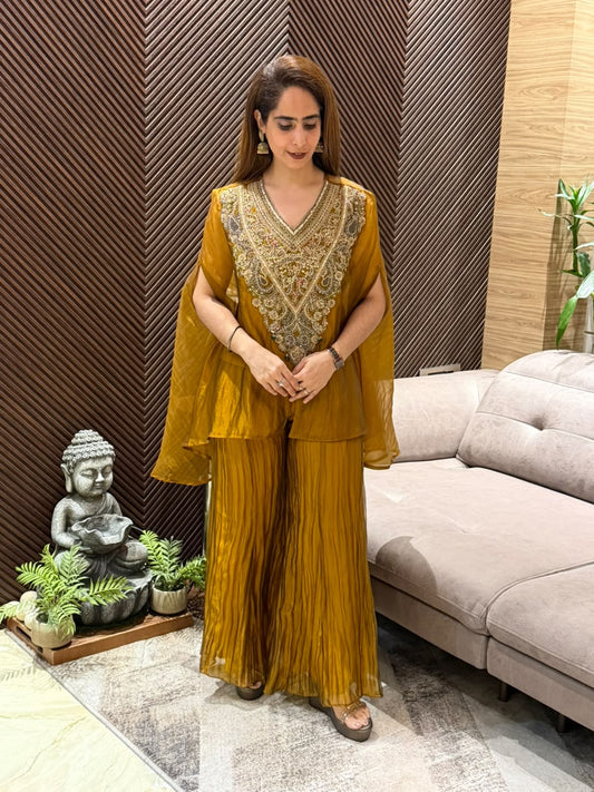 Stunning mustard yellow cape-style co-ord set