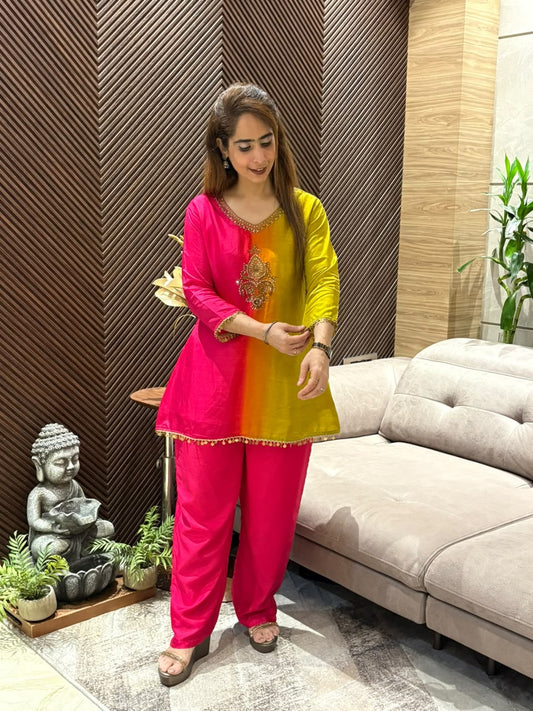 Premium raw silk elegant cord set
